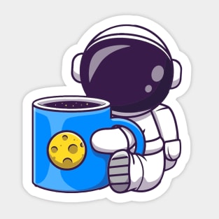 Astronaut with galactic coffee Sticker